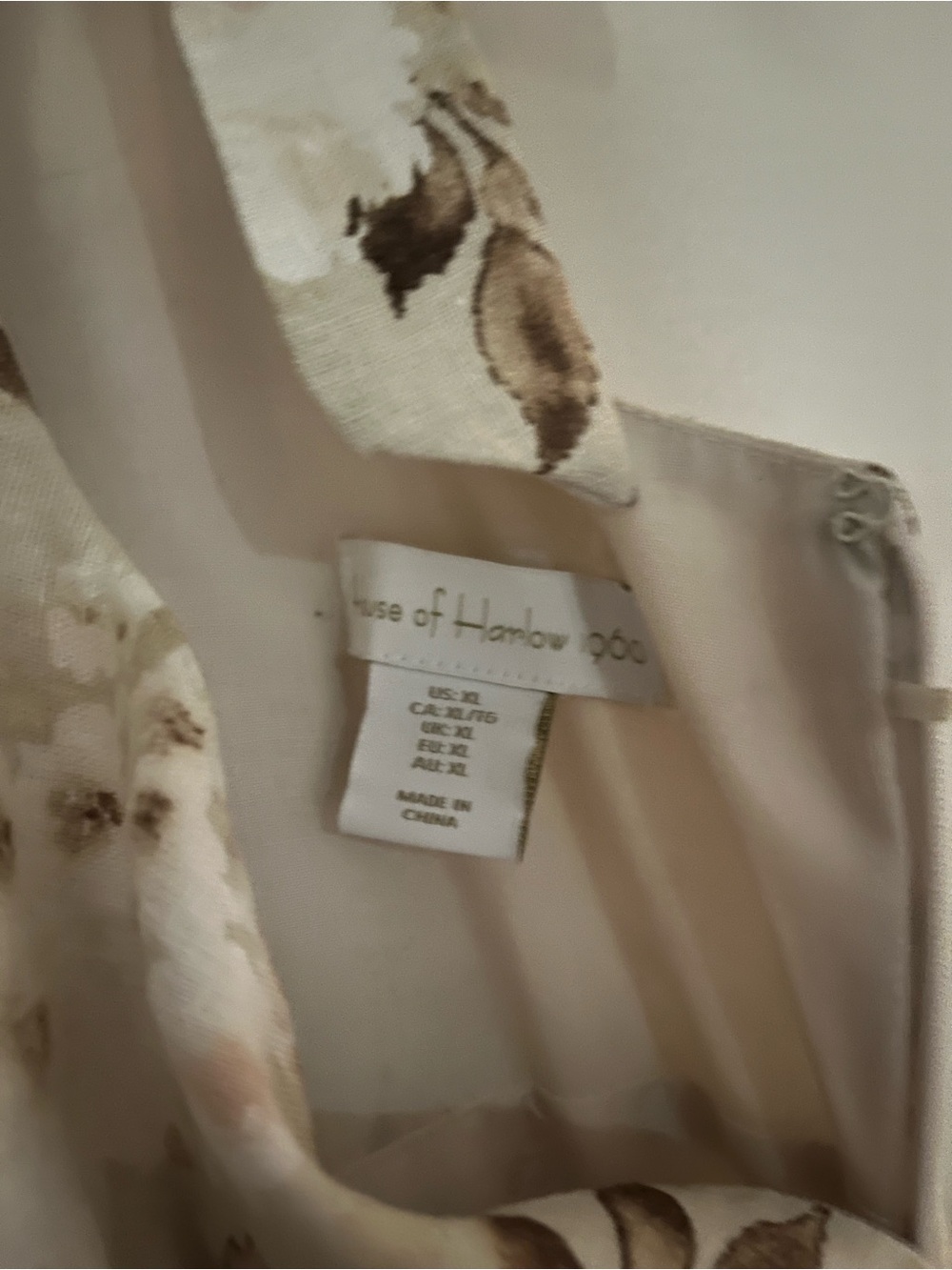 House of Harlow 1960 Ivory Floral Maxi Dress with Tie Shoulders Soft Linen blend - Picture 4 of 5